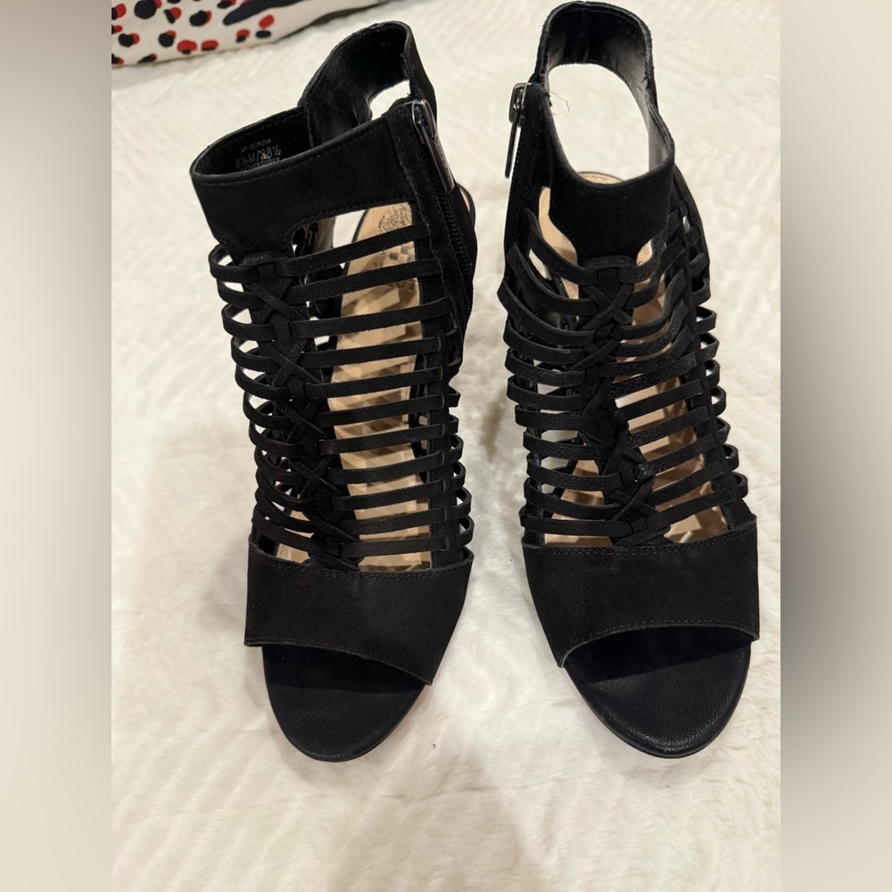 Vince Camuto Black Gladiator Style Black Heeled Sandals size 8.5